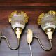 Pair of 1980s glass tulip wall lamps from USSR