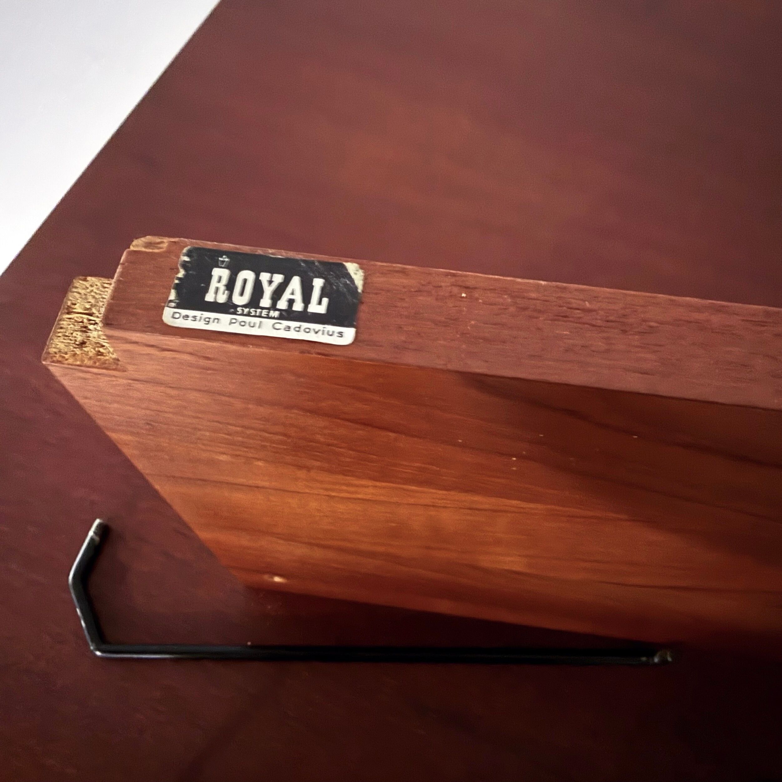 Royal System wall unit with desk by Poul Cadovius for Cado, 1960s – Teak, fold-out