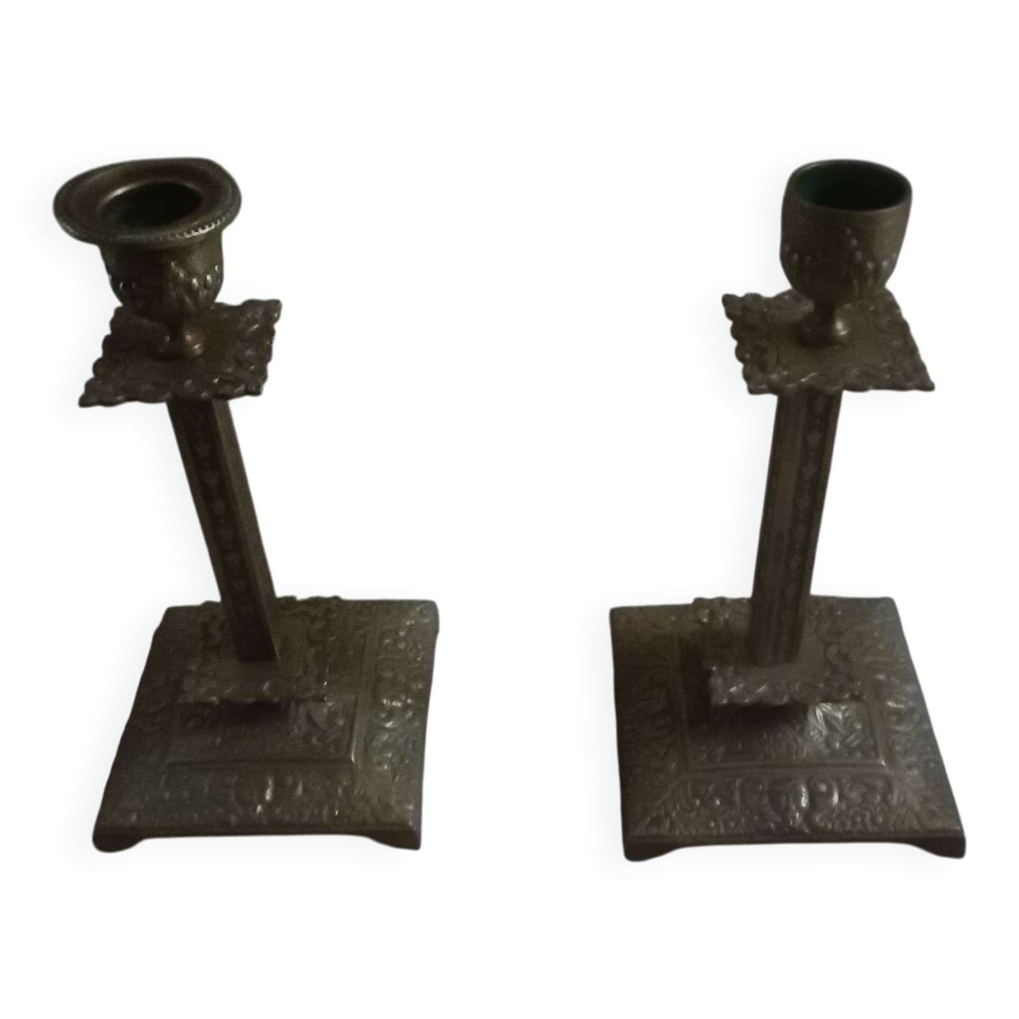 Paire de bougeoirs anciens XIXème