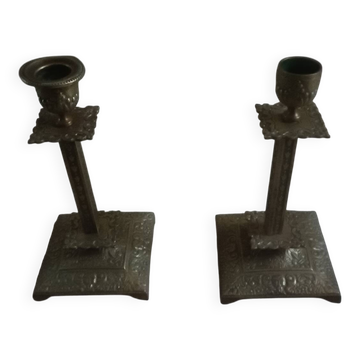 Paire de bougeoirs anciens XIXème