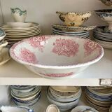 Onnaing salad bowl in pink ironstone, "Flora" service