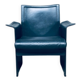 Postmodern Korium KM1 Leather Armchair by Tito Agnoli for Matteo Grassi, Italy, 1980s