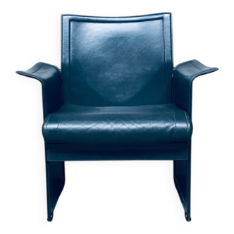 Postmodern Korium KM1 Leather Armchair by Tito Agnoli for Matteo Grassi, Italy, 1980s