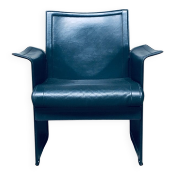 Postmodern Korium KM1 Leather Armchair by Tito Agnoli for Matteo Grassi, Italy, 1980s