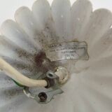 Masca vintage wheat stalk chandelier in off-white and pastel green metal.