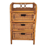 Commode rotin vintage
