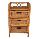 Commode rotin vintage