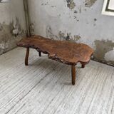 Solid free-form elm coffee table