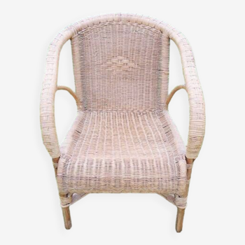 Old Light Wicker Armchair