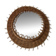 Vintage 1950s round wicker sun mirror