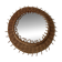 Vintage 1950s round wicker sun mirror