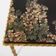 Bronze-gilded foliage side tables, Chinese lacquer, Maison Baguès, 1950.
