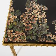 Tables d’appoint feuillage bronze doré laque de Chine Maison Baguès 1950