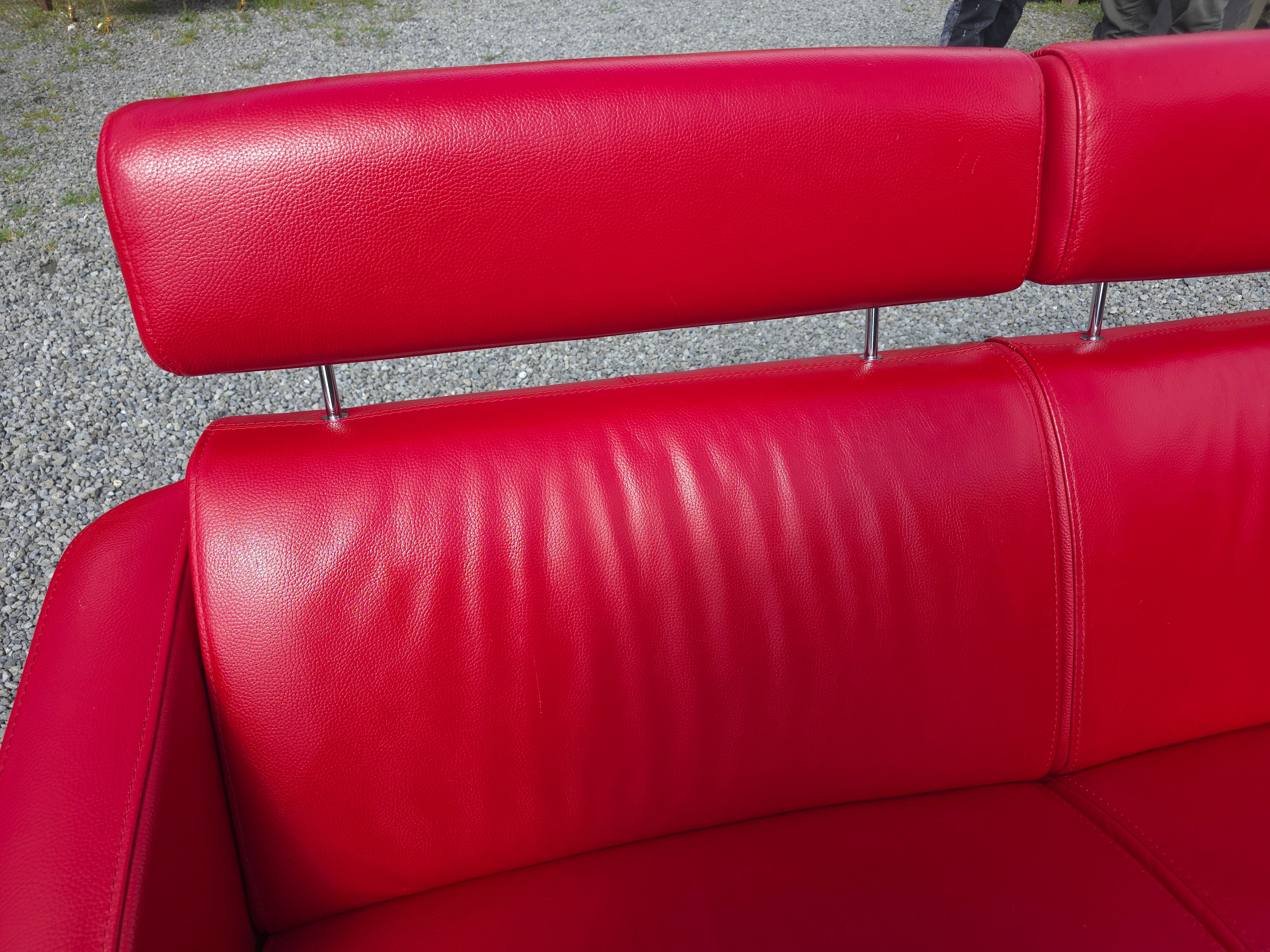 Canapé Steiner en cuir rouge