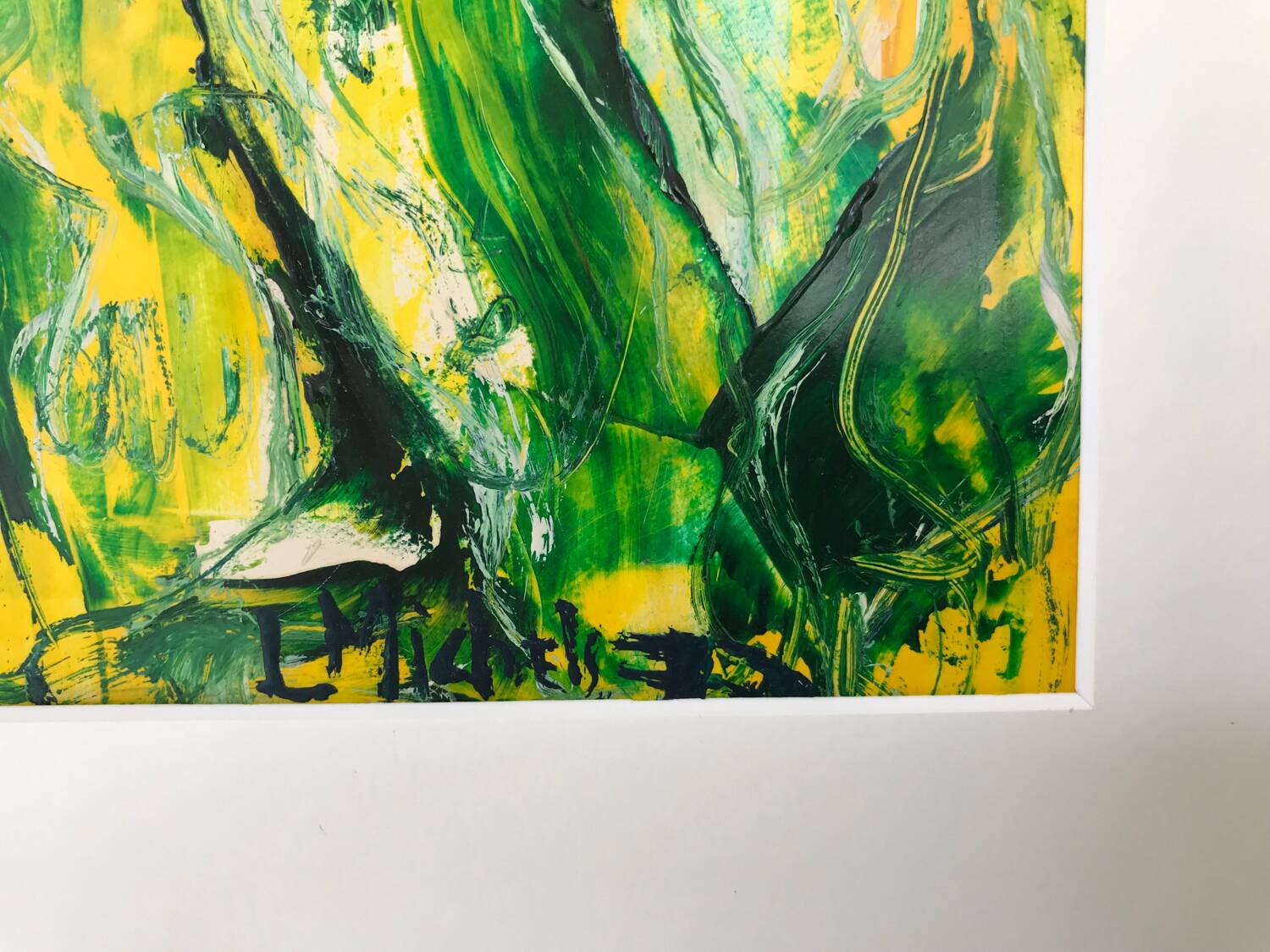 L. MITCHELS, active 20th century. Composition, 1971. Acrylic on paper.