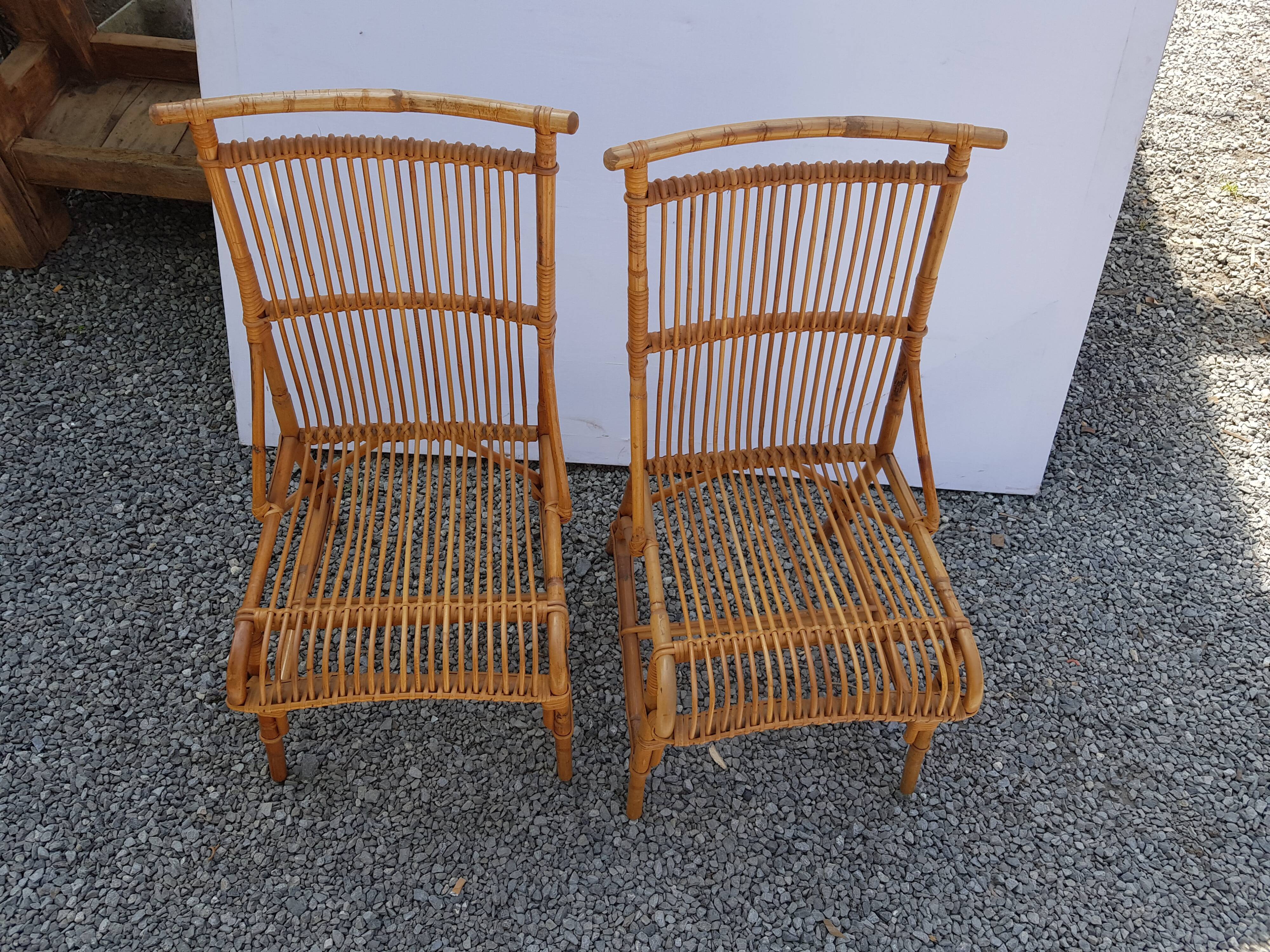 Pair of rattan chairs