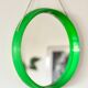Miroir rond en plastique vert, années 70