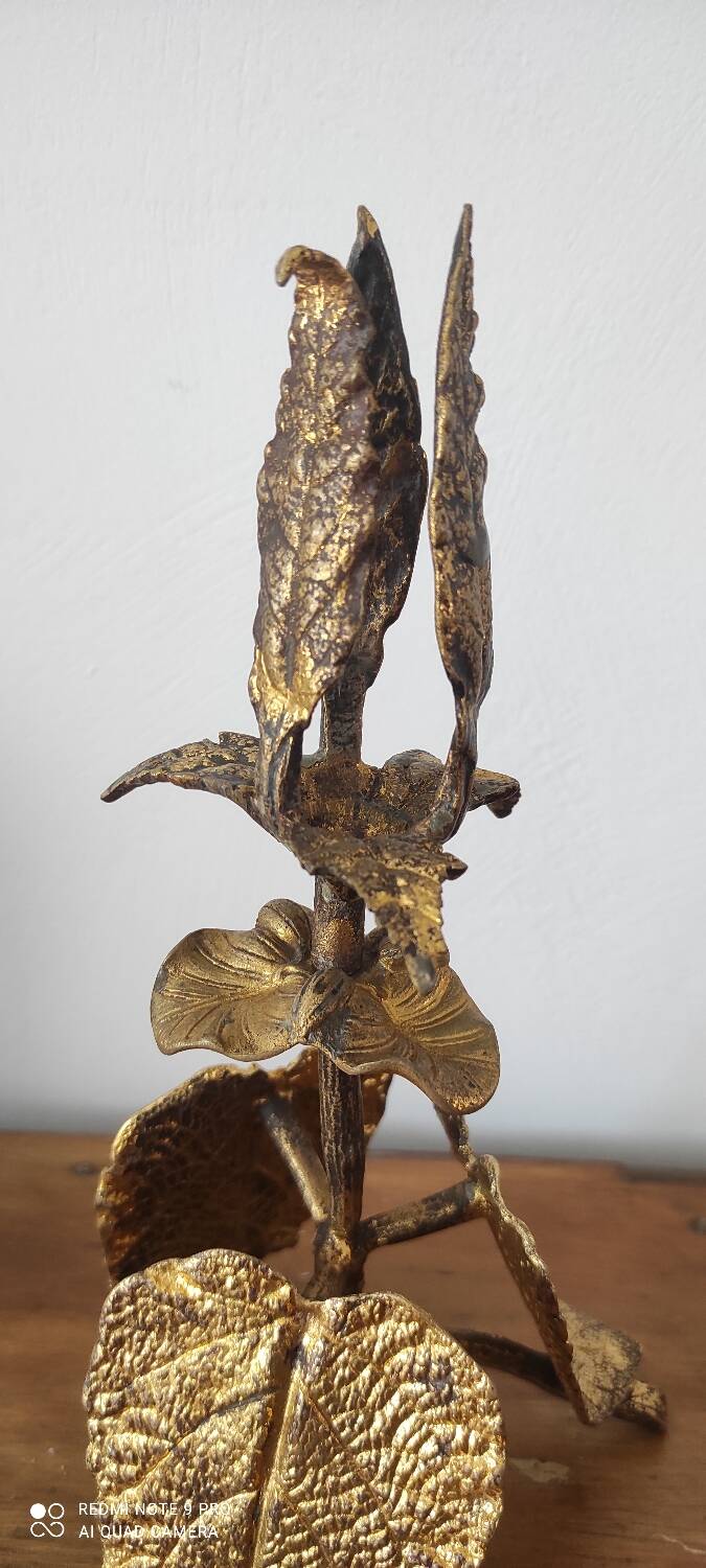 Golden Leaf Candle Holder