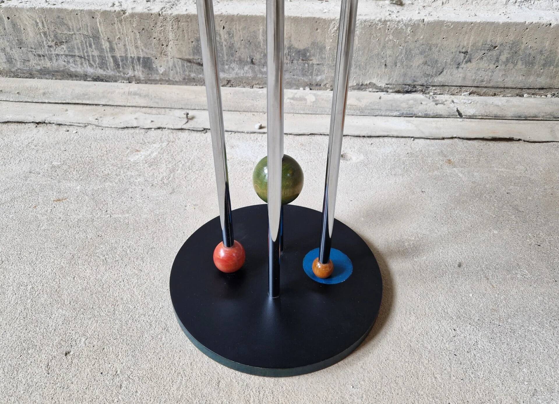 Pair of postmodern Memphis Milano style side tables, 1980s