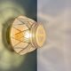 Vintage Art Deco white and gold glass globe wall/ceiling light.