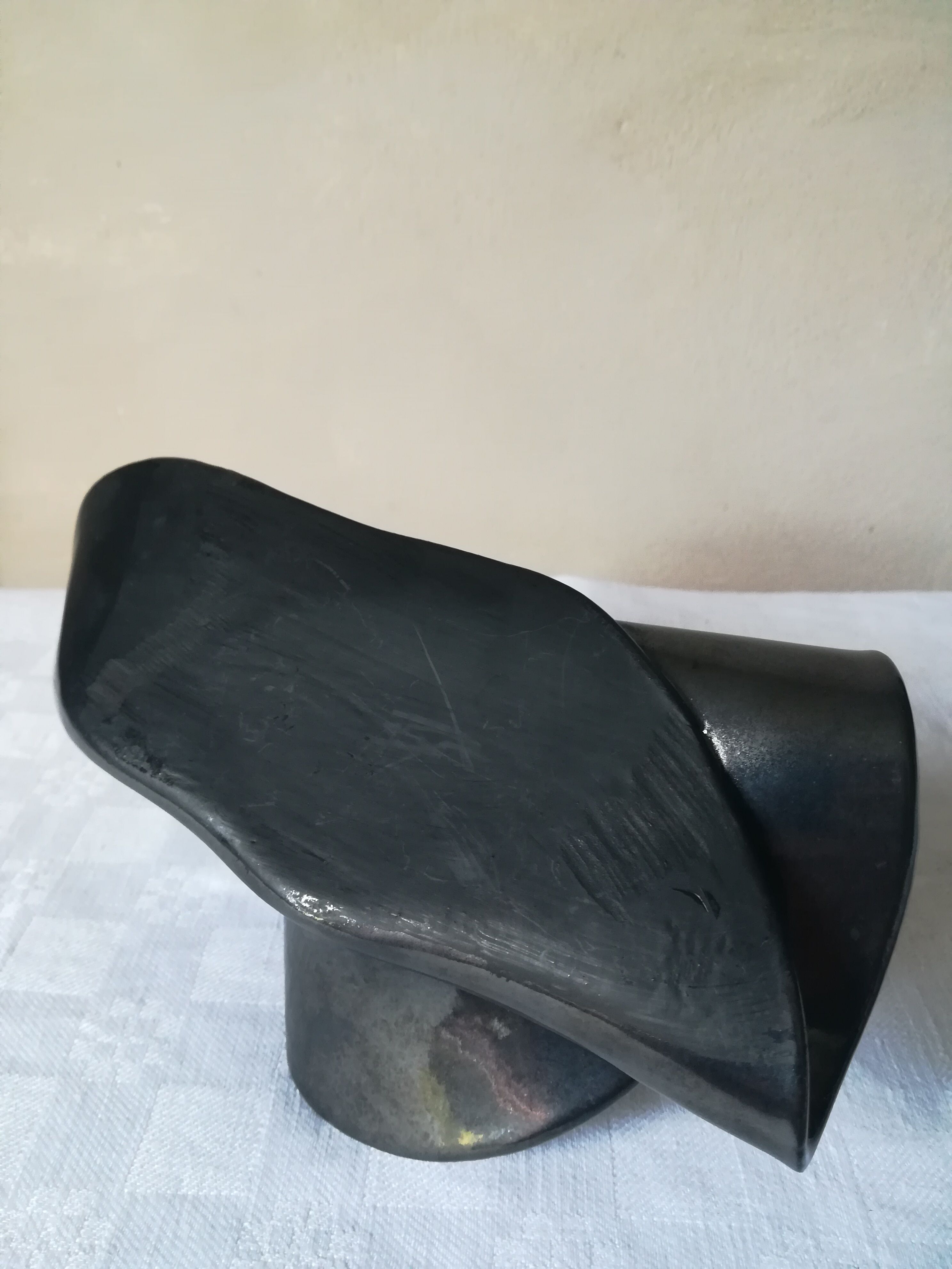 Black ceramic candlestick