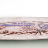 Large oval enamelled terracotta dish by Jean Lurçat from the 1950s