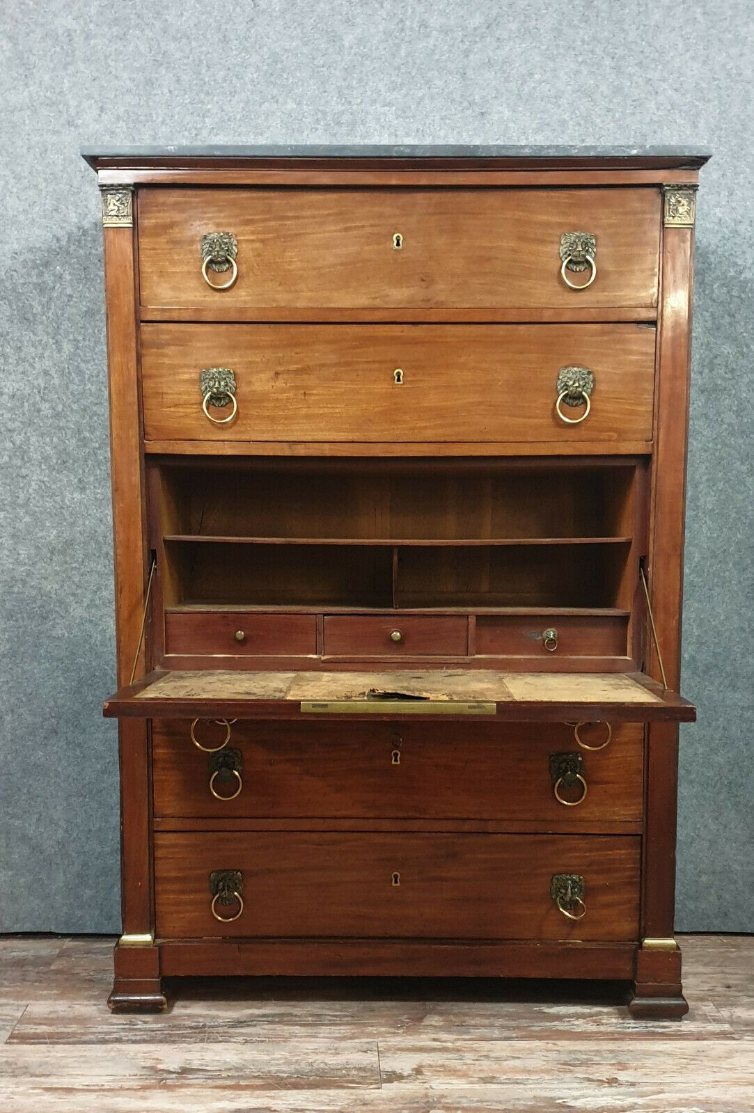 Secretary in false pretence of weekly Empire era in mahogany around 1810