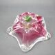 Mid-century pink and green Czech art glass bowl by Josef Hospodka.