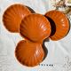 4 Vintage Coquilles St Jacques Céramique Emile Henry moucheté Made in France 1950
