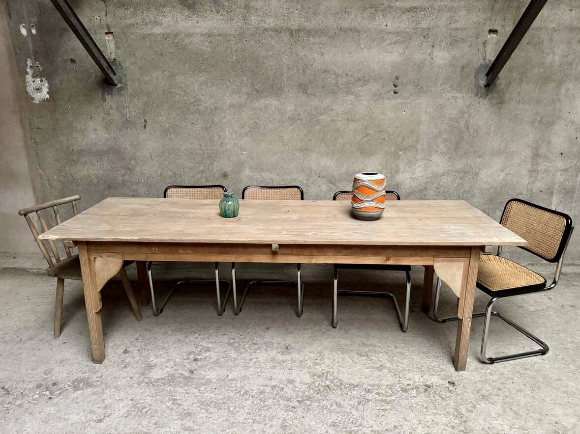 Large farm table solid wood draper table Length 240 cm