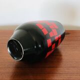 Piriform vase in red and black ceramic by Elchinger, France 1960s