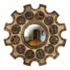 Spanish Zodiac Sunburst Mirror with Sculpted Red Giltwood Frame, Arnolfini, 1950s
