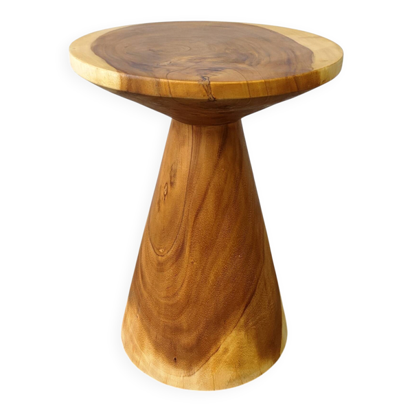 Table d'appoint minimaliste en suar massif avec piètement conique
