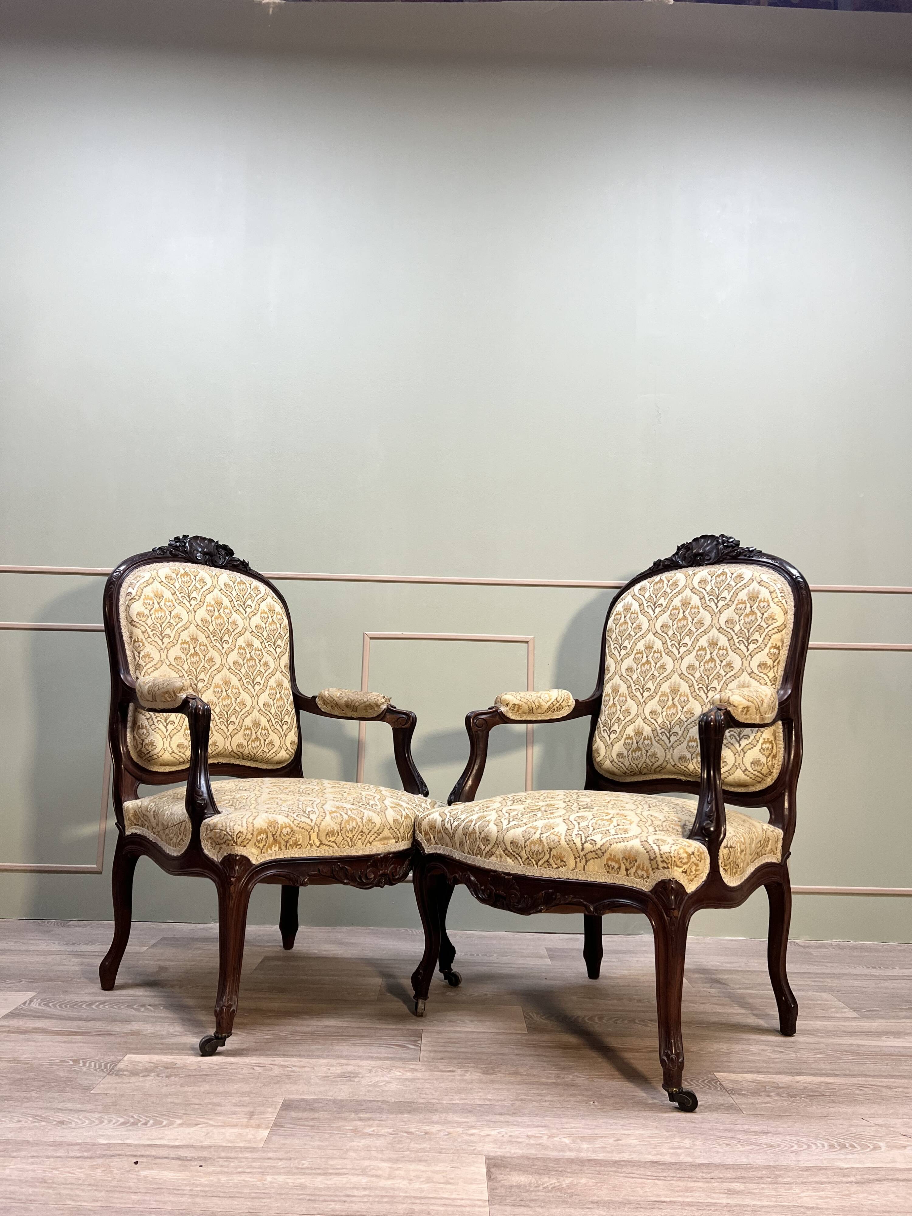 Pair Of Regency Style Flat Back Armchairs 19th Century