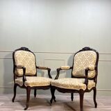 Pair Of Regency Style Flat Back Armchairs 19th Century