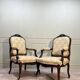 Pair Of Regency Style Flat Back Armchairs 19th Century