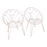 Pair of vintage 1960s garden chairs in italian design metal