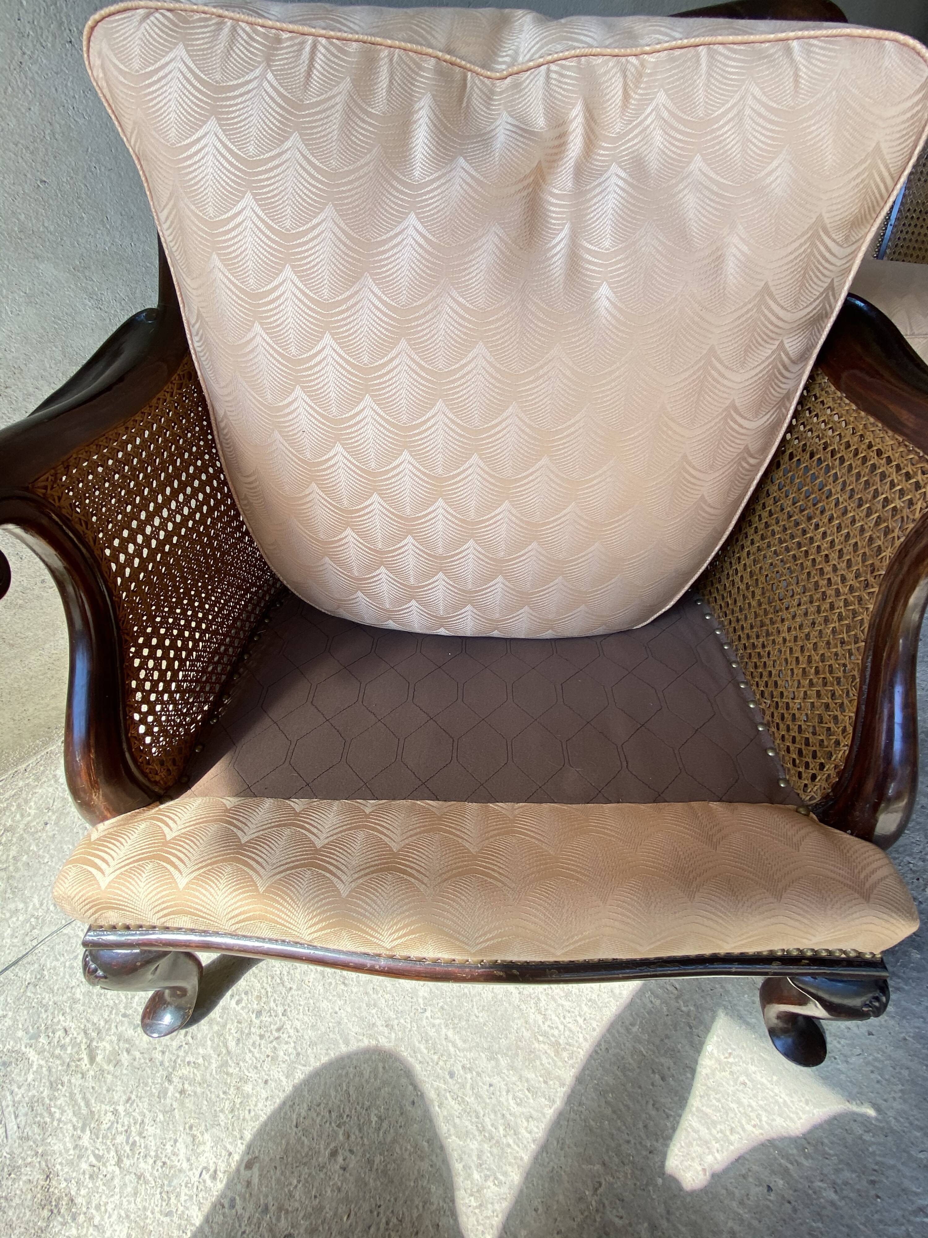 Pair of vintage 1940 canne armchairs