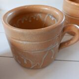 Set of 3 old stoneware cups