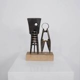 Abstract metal sculpture by unidentified artist, Sweden, 1967