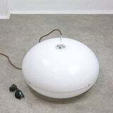 Italian Space Age Big White Doughnut Lamp, 70s