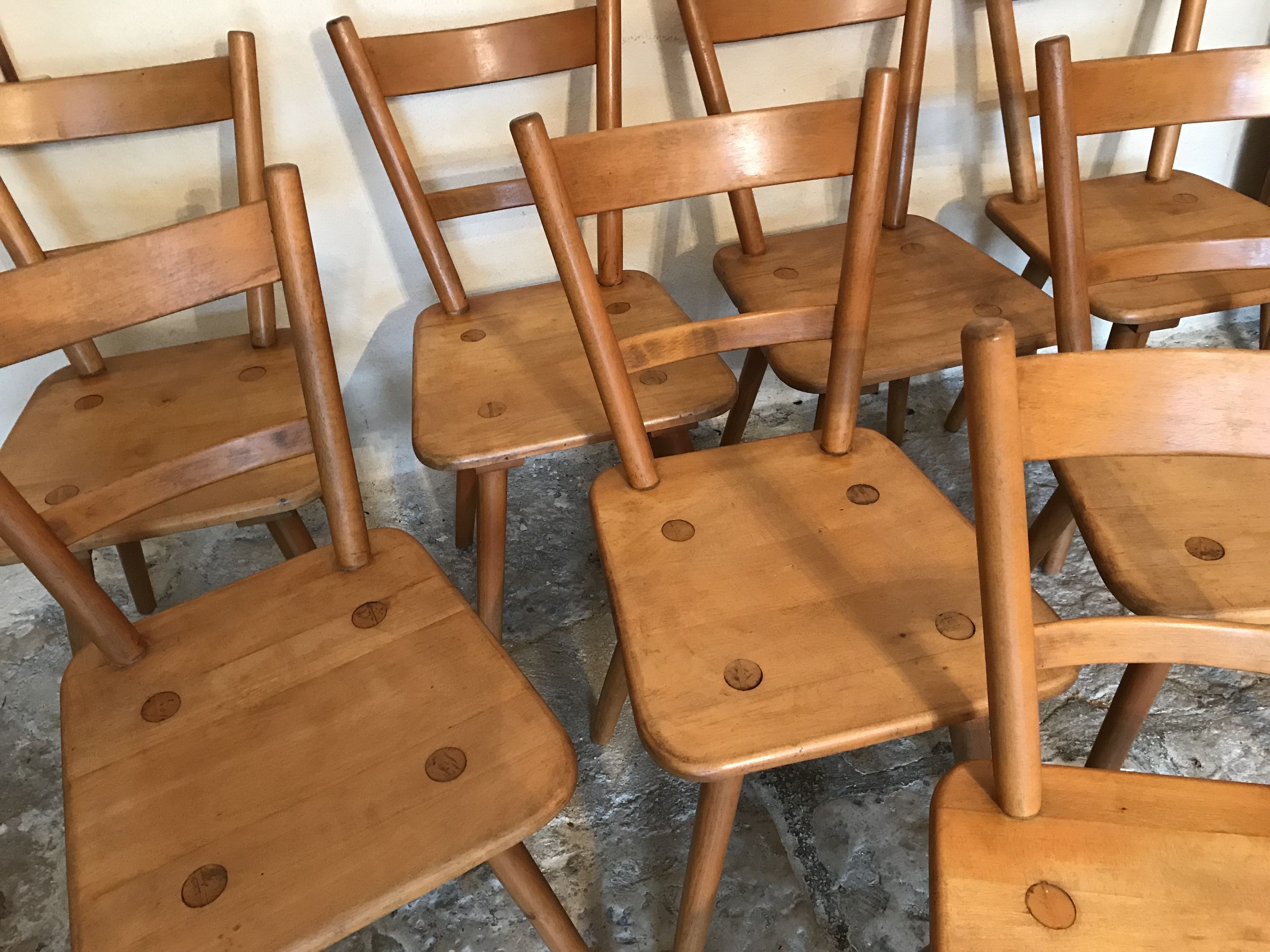 Set of eight vintage chairs by Adolf Schneck late 1940