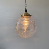 Pair of old round pendant lamps 15 cm vintage