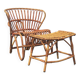 fauteuil et repose-pieds en rotin de l'usine de meubles Jonkers
