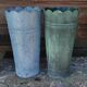 Lot 10 anciens pots de fleuriste en zinc
