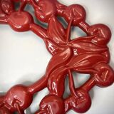 Cherry Pattern Enameled Cast Iron Trivet