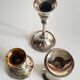 Vintage chrome metal candle holders