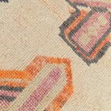 3x13 Salmon Orange & Cream Orientel Wool Runner Rug, 87x384 Cm