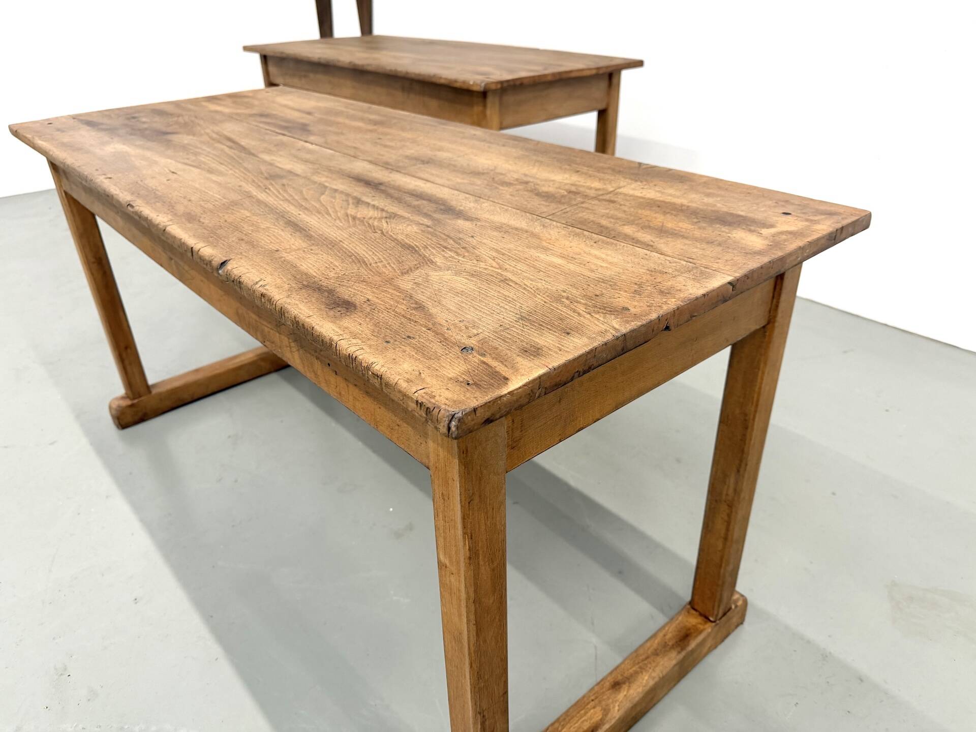 Pair of Vintage Community Tables in Solid Beech