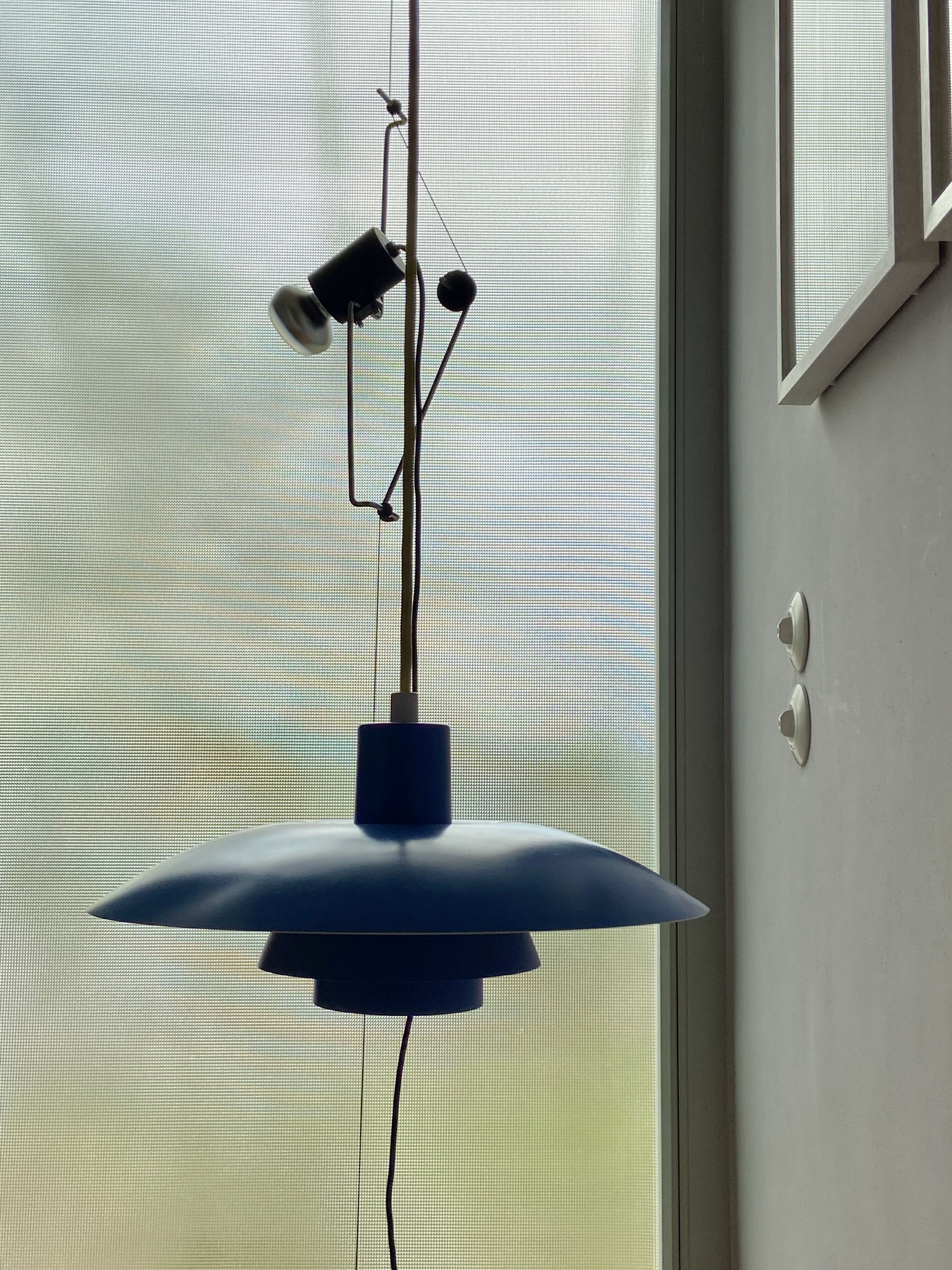 Ph 4/3 blue pendant lamp by Poul Henningsen for Louis Poulsen, Denmark